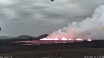 A new volcanic eruption began in Iceland on July 16 at the Sundhnúksgígaröð crater row. Lava covers 3.2 km²; gas pollution and evacuations underway.