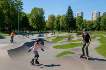 Free skateparks and pumptracks in Berlin, Frankfurt and Munich: addresses, health benefits, safety tips, Google Maps links, and recommendations for kids and adults.