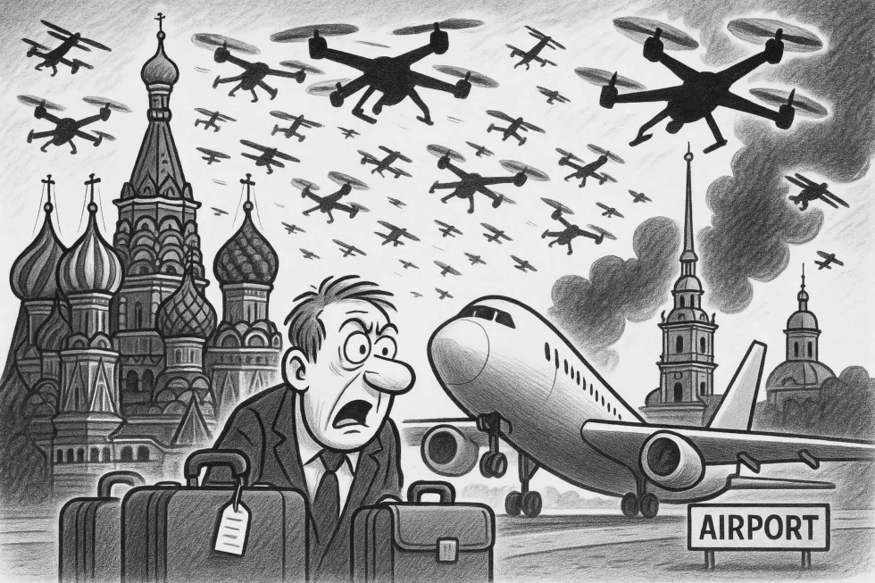 Massive drone attack on August 23 paralyzed Russian airports, including Sheremetyevo and Pulkovo, with dozens of flights canceled and delayed.