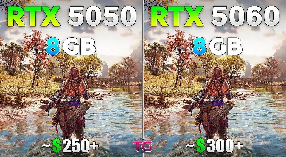 GeForce RTX 5050 and RTX 5060 were tested in 12 games. RTX 5060 consistently outperformed its sibling, justifying the $50 price difference.