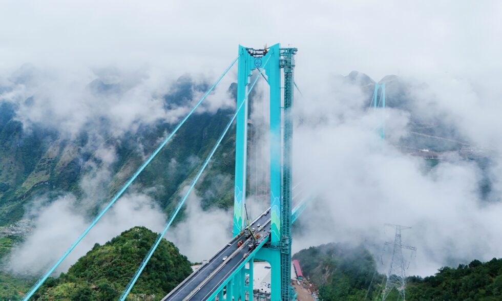 Huajiang Grand Canyon Bridge in China (Chinese: 花江峡谷大桥) opened in 2025: 625m high, 2,890m long. A record-breaking marvel and new tourist icon.