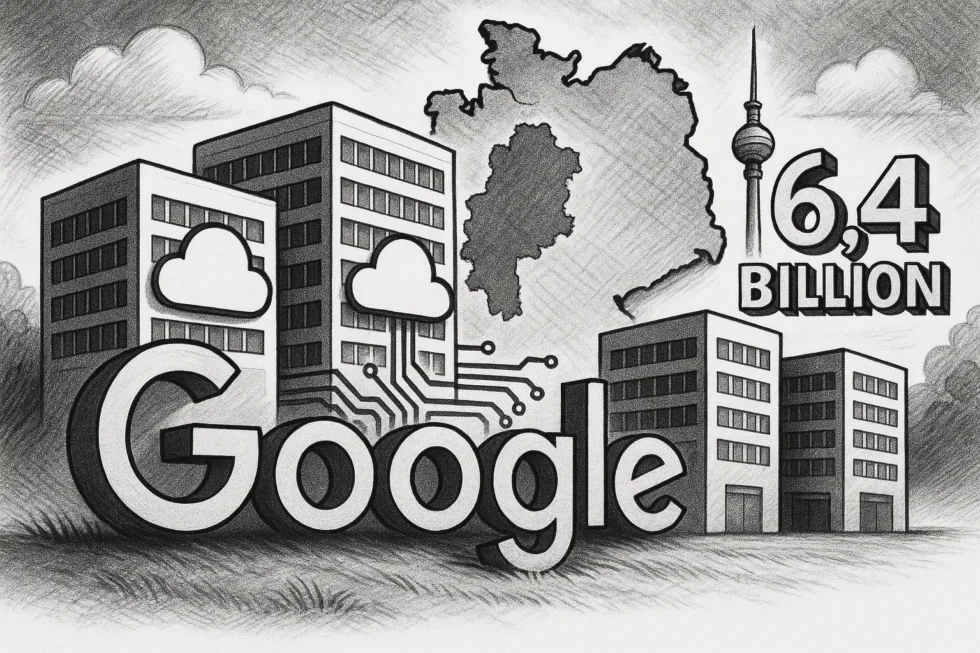 Google will invest $6.4 billion in new data centers in Dietzenbach and Hanau, securing 9,000 jobs without state aid.