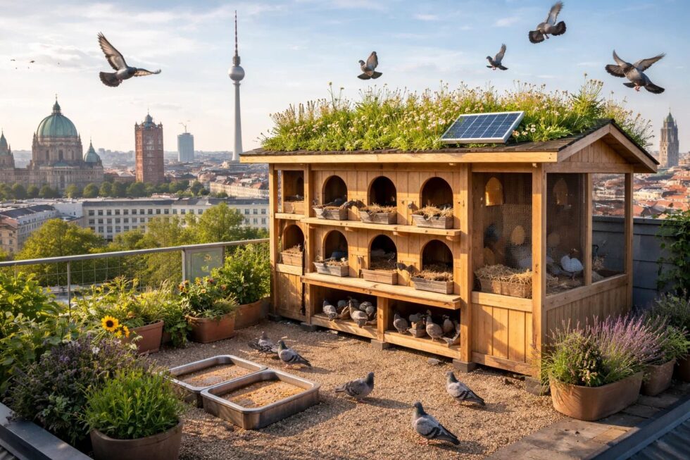 Berlin launches pigeon hotels in 2026 for ethical population control. Learn about locations, egg exchange, and current fine regulations for citizens.