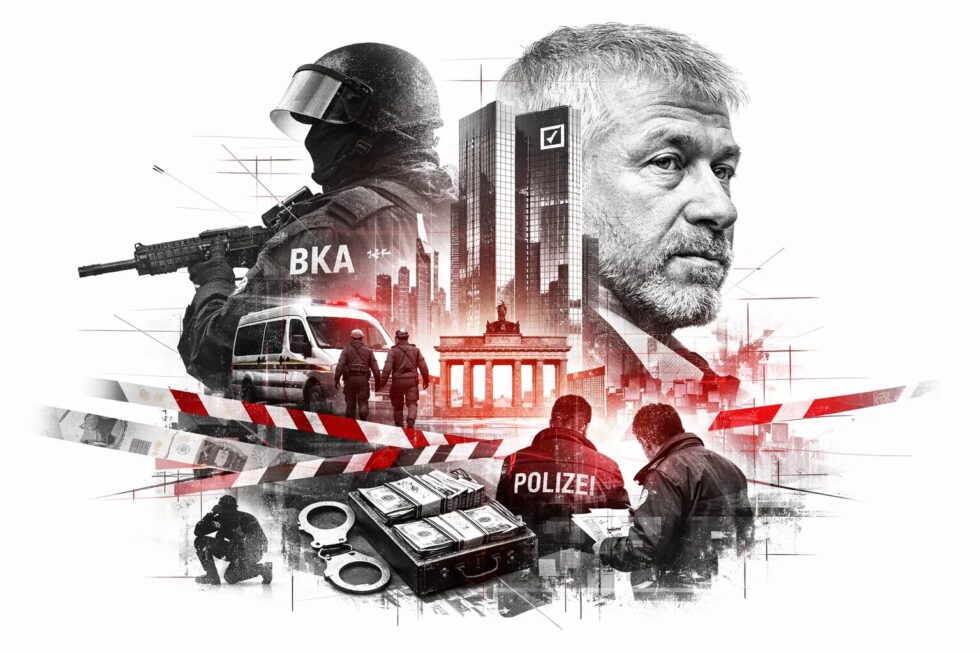 BKA raids Deutsche Bank in Frankfurt and Berlin over money laundering linked to Russian oligarch Abramovich. Investigation ongoing, bank cooperates.
