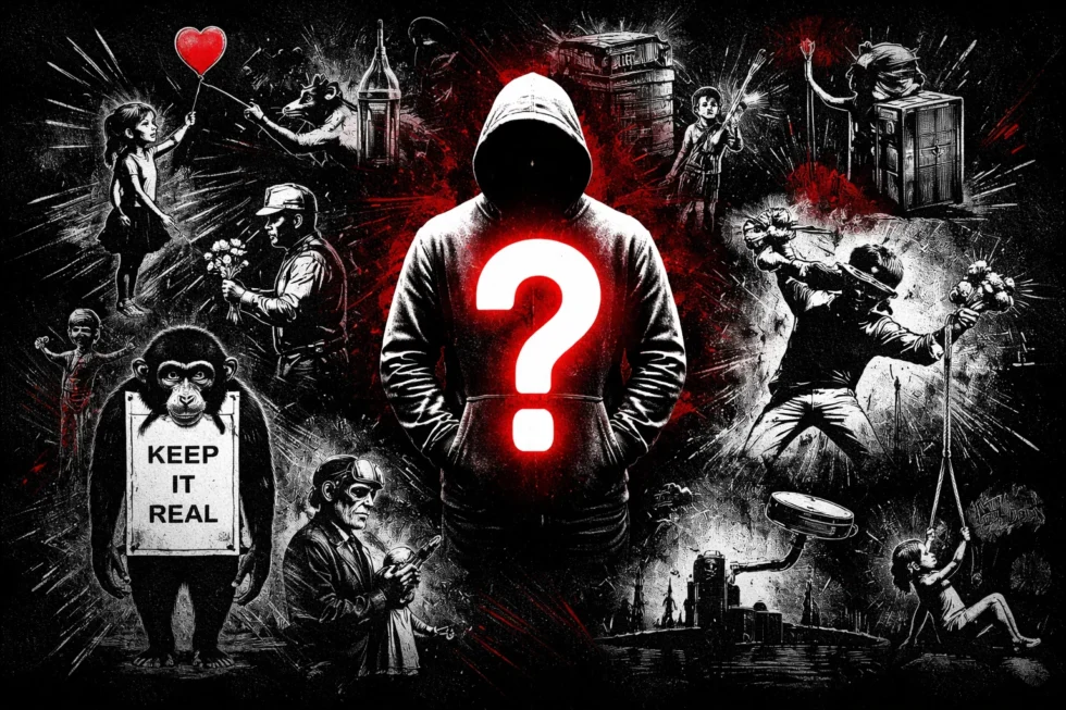 Who is Banksy? A deep look at the anonymous street artist, his political murals around the world, the Robin Gunningham theory and why the identity behind Banksy remains one of art’s biggest mysteries.